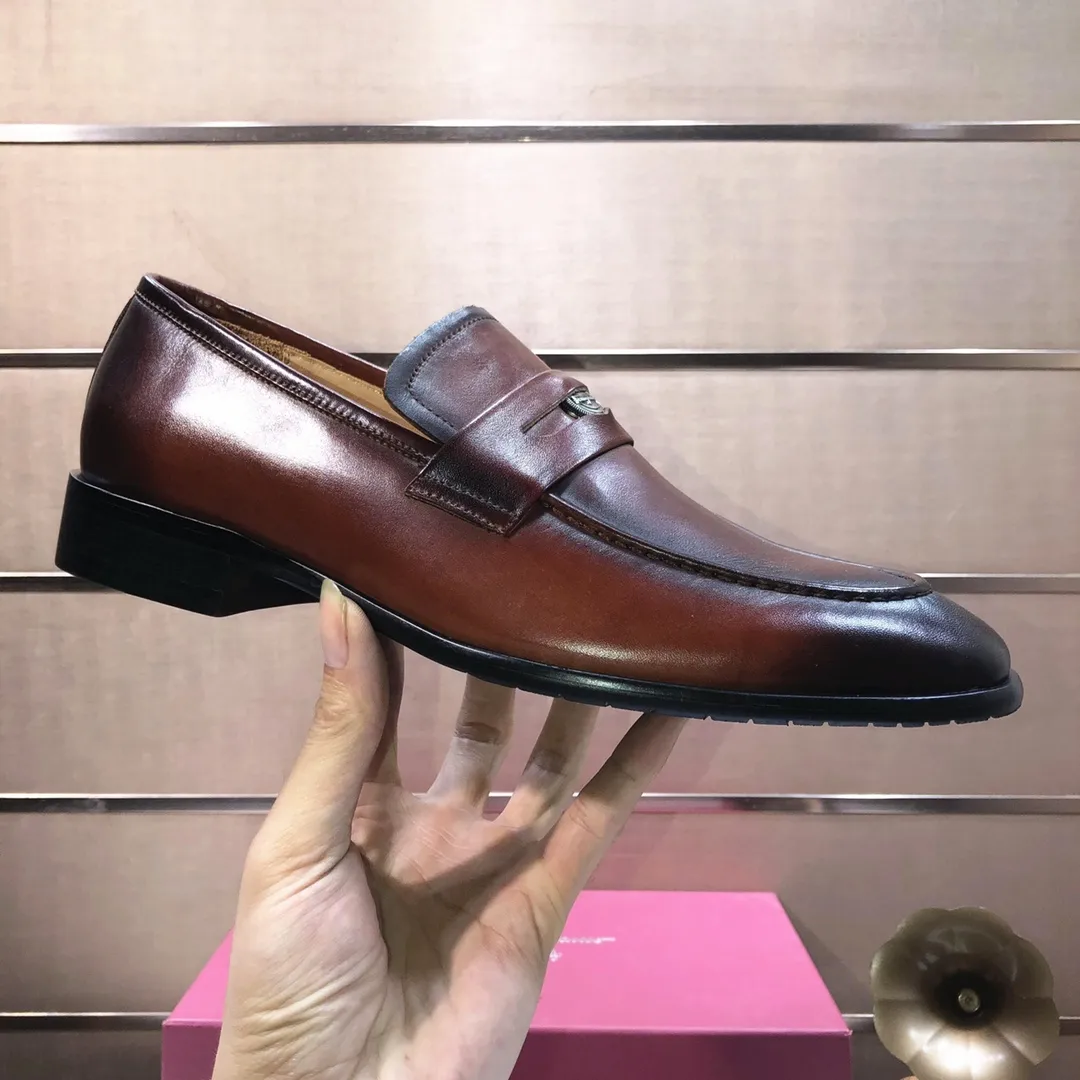 Men's shoes 💰500💰 [Ferragamo/Ferragamo] The latest model in the counter. Original imported high-quality cowhide with open sides + imported 🐂 water-dyed cowhide lining + original luxury metal buckle + original combination outsole. Comparison without pressure 38--45 (45 is custom-made and cannot be returned or exchanged)